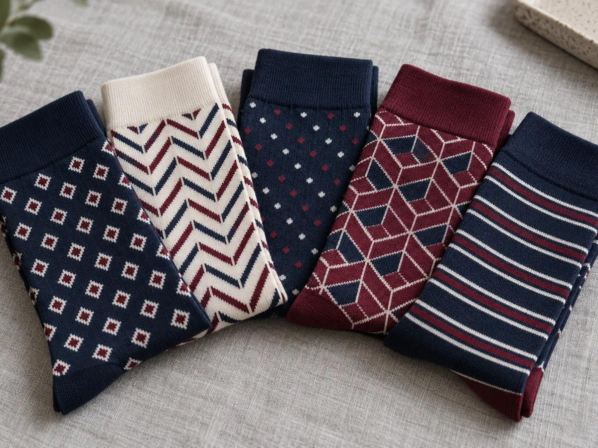 Chaussettes à motifs jacquard pour logo d'entreprise, goodies en gros
